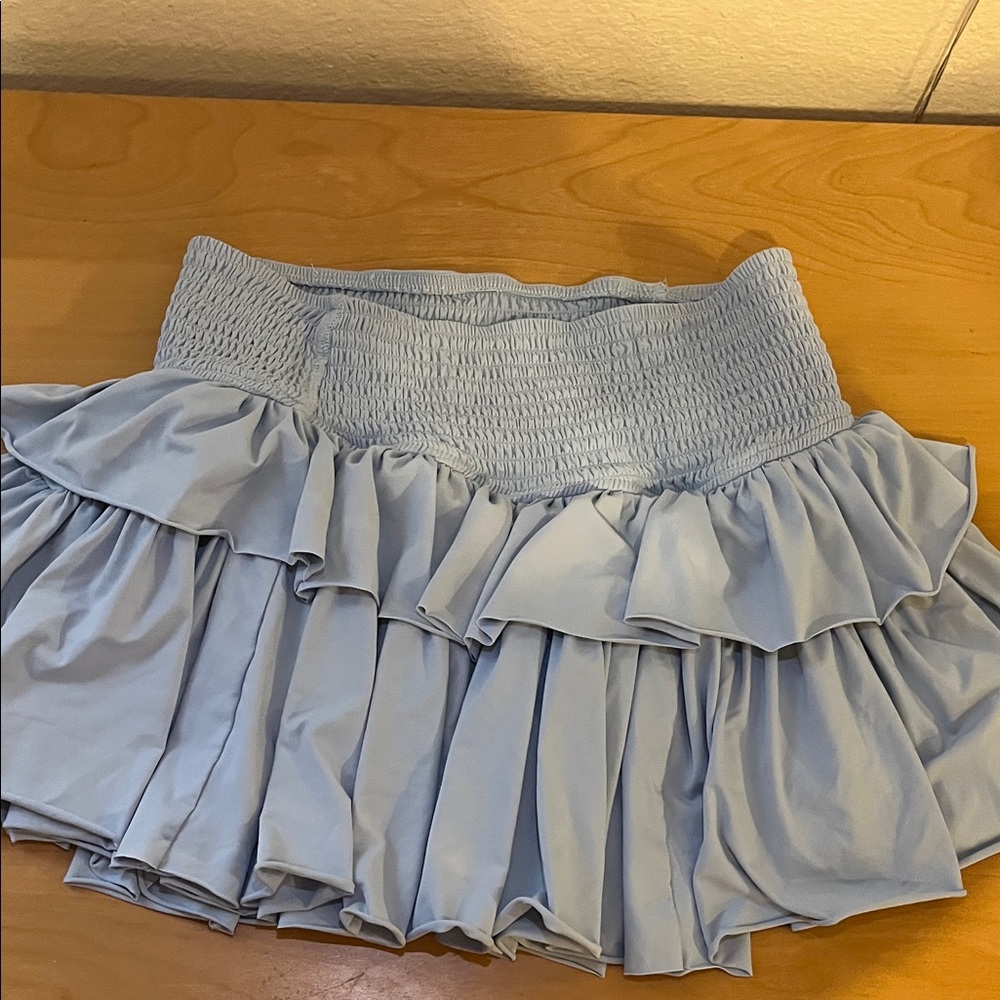 GB Girls Light Blue Ruffled Mini Skirt